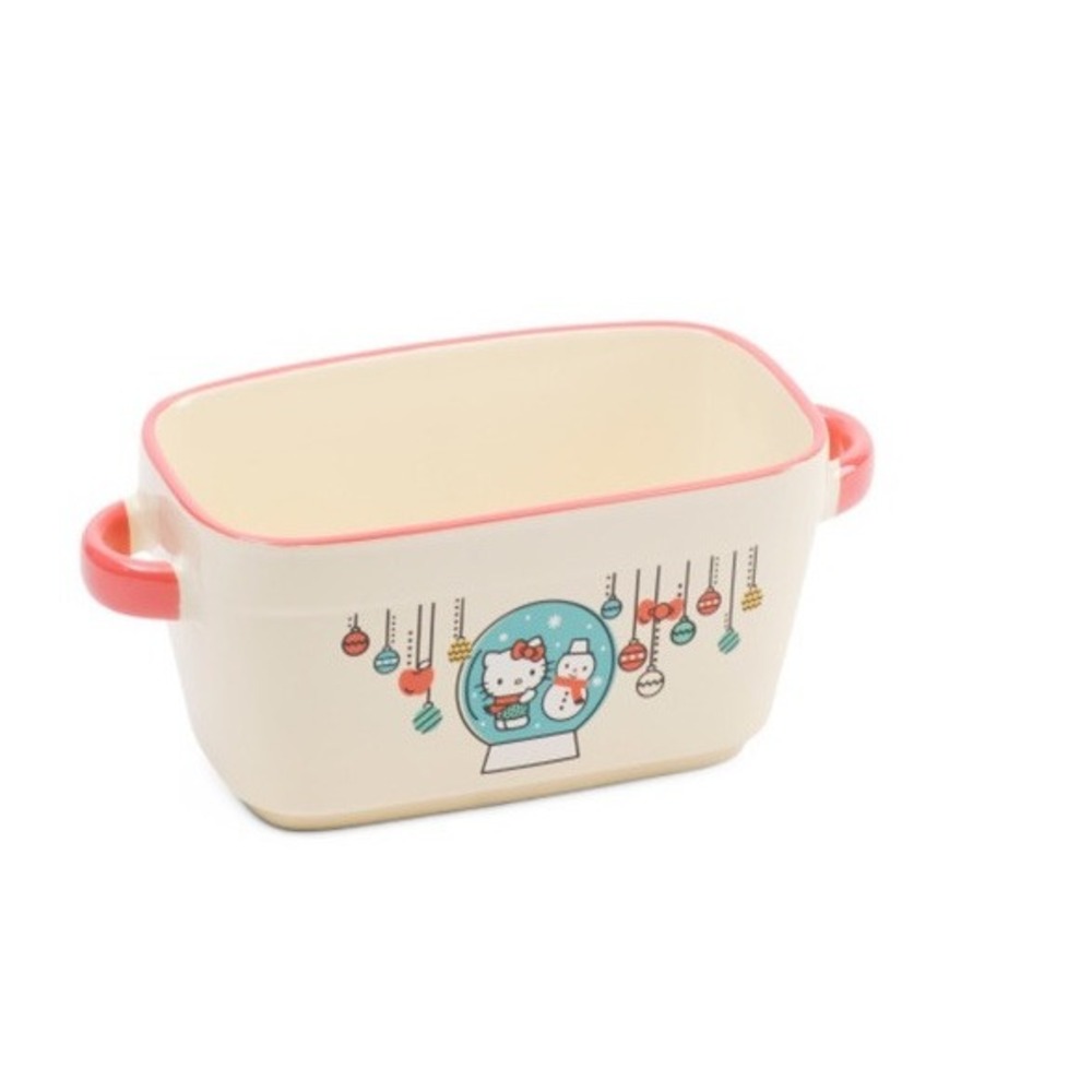 Hello Kitty Xmas Let It Snow Globe Rectangular Loaf Pan Holiday Ceramic ZRike‎